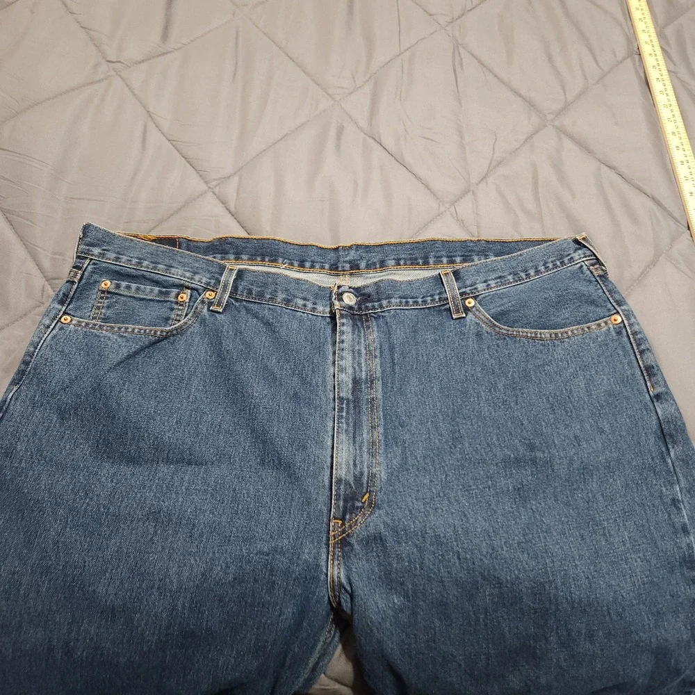 Levis 505 Regular Fit Men Jeans 48x30 Blue Denim Straight 100% Cotton - See Size